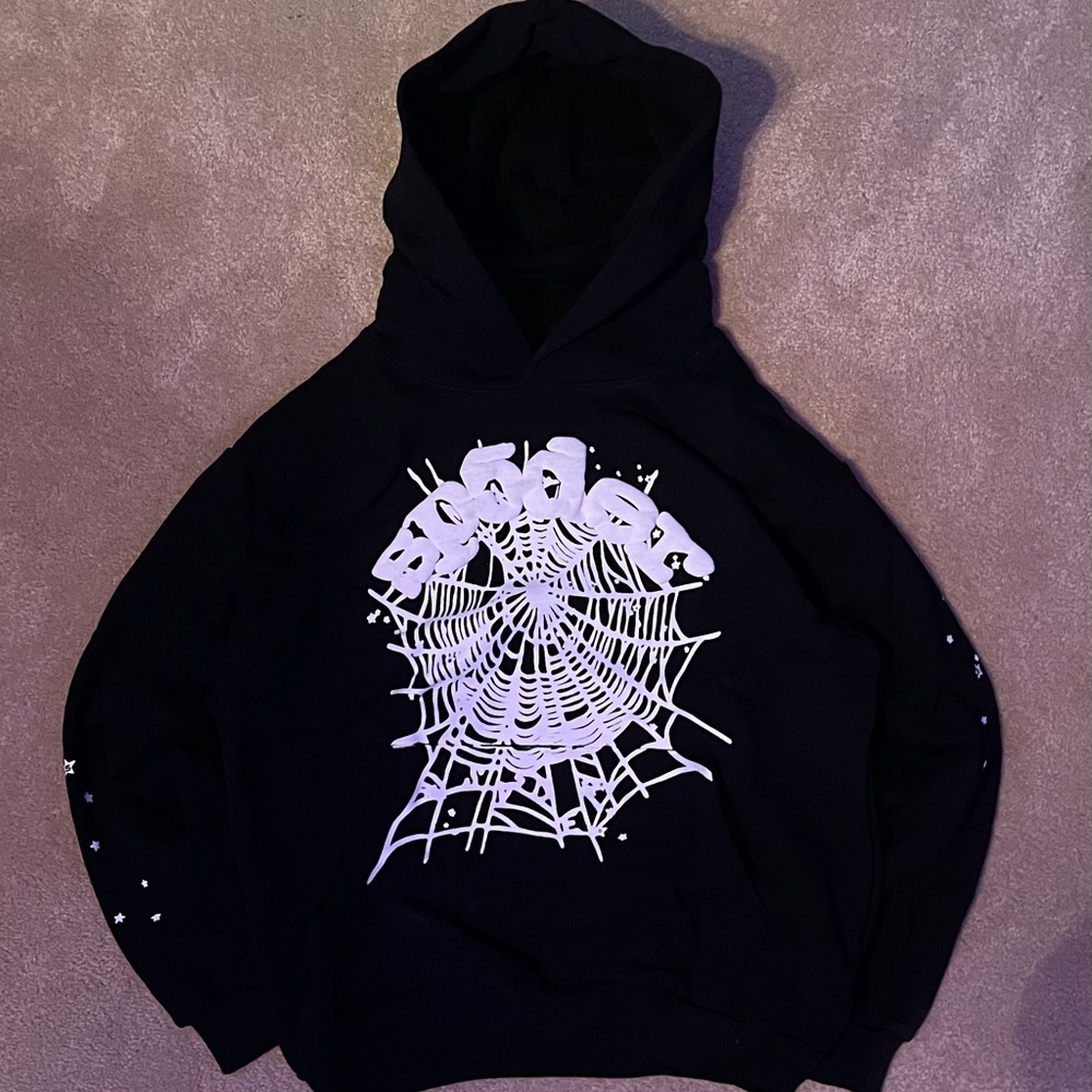 Black Graphic Hoodie with Web Design